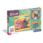 CLEMENTONI 25062 - STITCH - 3 X 48 DB-OS PUZZLE